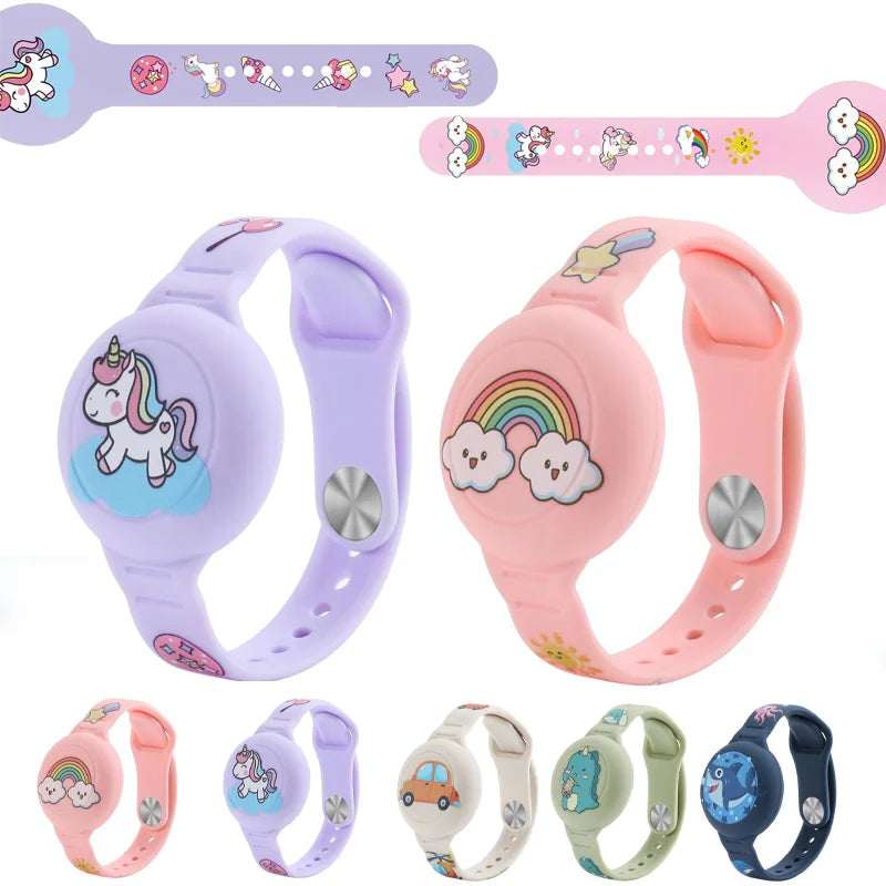 Waterproof AirTag Wristband for Kids – Silicone Bracelet Case Kids AirTag Wristband Qme