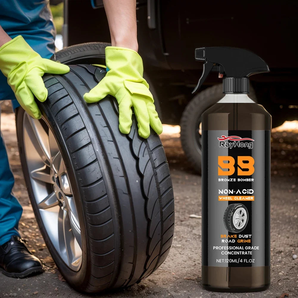Rim Brake Dust Remover Spray | Car Wheel Detailing Cleaner 120ml Wheel Cleaning Spray Qme Default Title