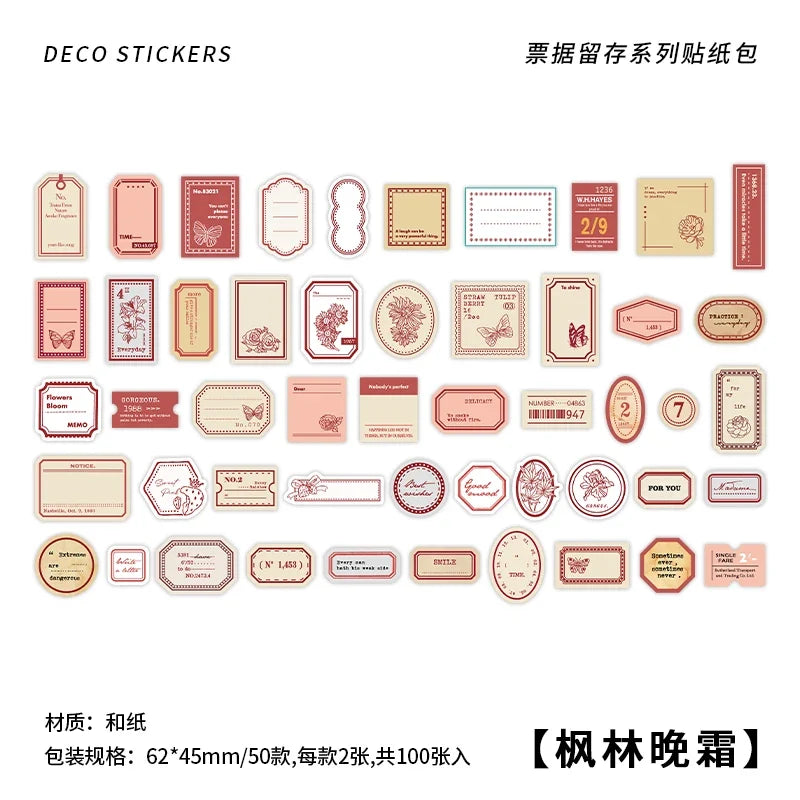 Vintage Ticket Stickers – DIY Diary, Album & Scrapbooking Decorative Stickers Qme A