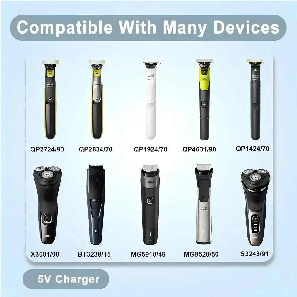 5V USB-C Shaver Charger Adapter for Philips Norelco OneBlade Shaver Charger Adapter Qme