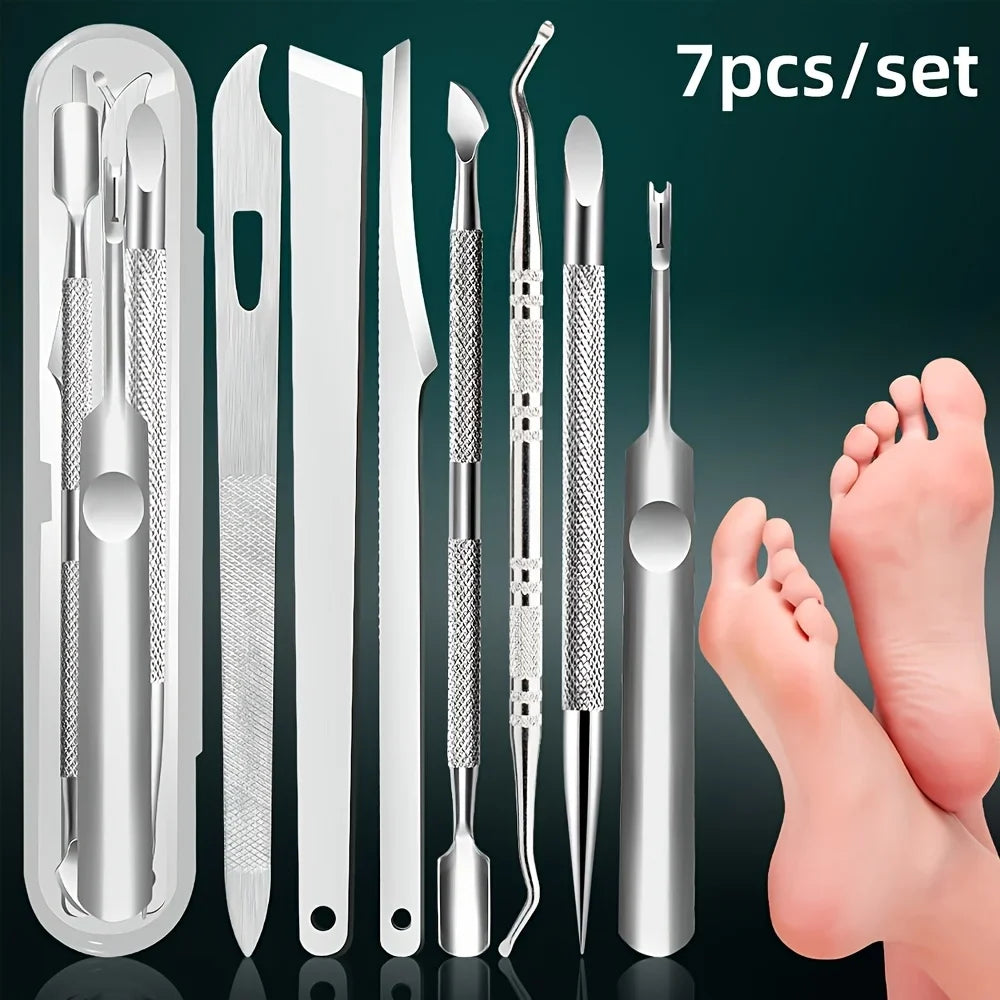 Stainless Steel Cuticle Remover & Nail Care Set | Qme Nail Care Set Qme 7PCS