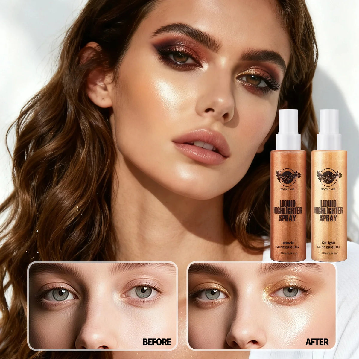 Liquid Glitter Highlighter Spray – Face & Body Glow Makeup Body Glitter Highlighter Qst