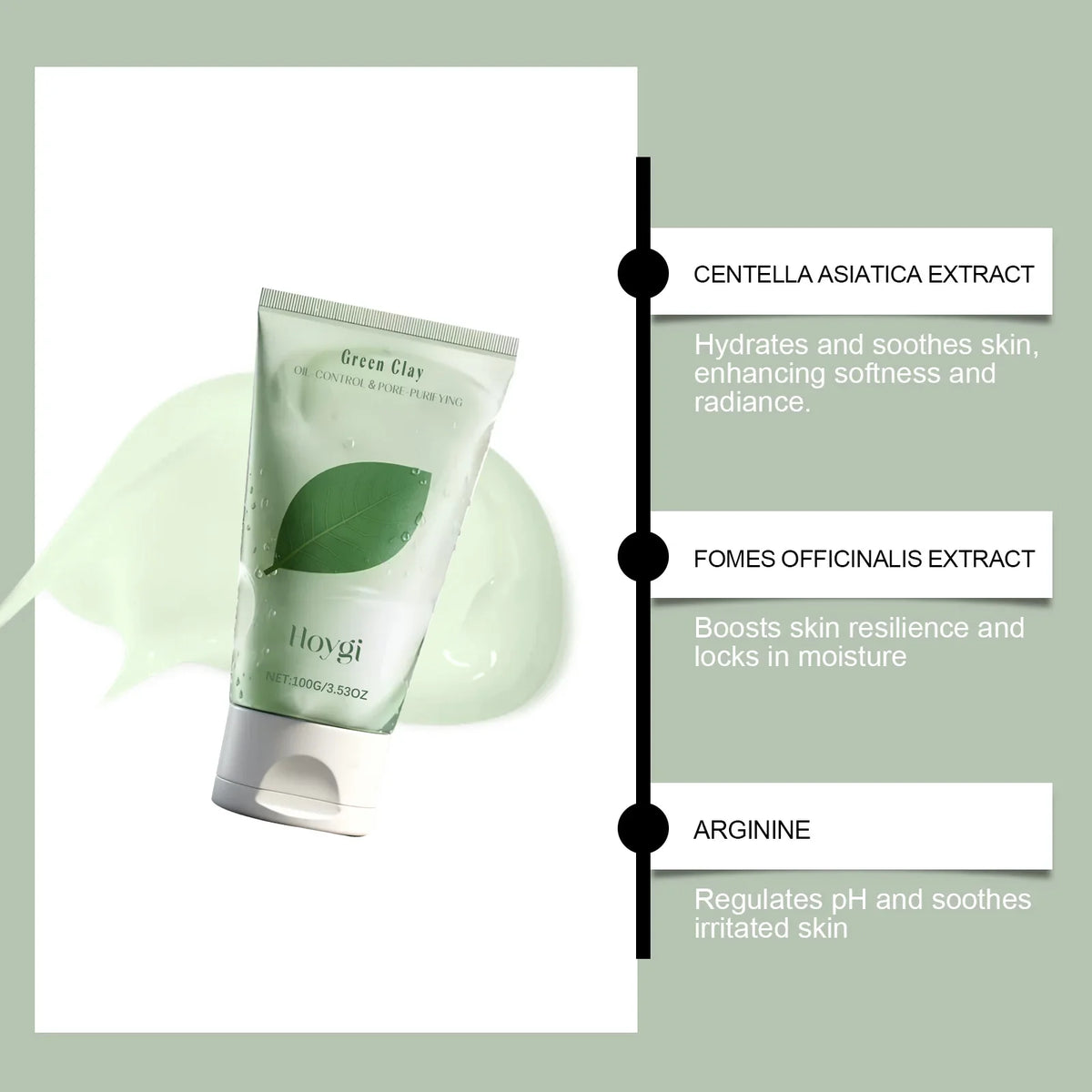 HOYGI Centella Asiatica Green Clay Cleanser Cream Serum Set Skincare Set Qme