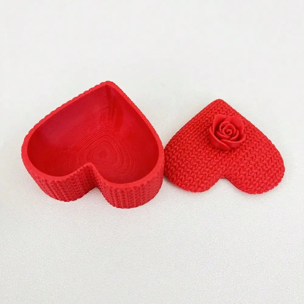 3D Printed Flower Lid Love Storage Box – Ring & Gift Box Decorative Storage Box Qme