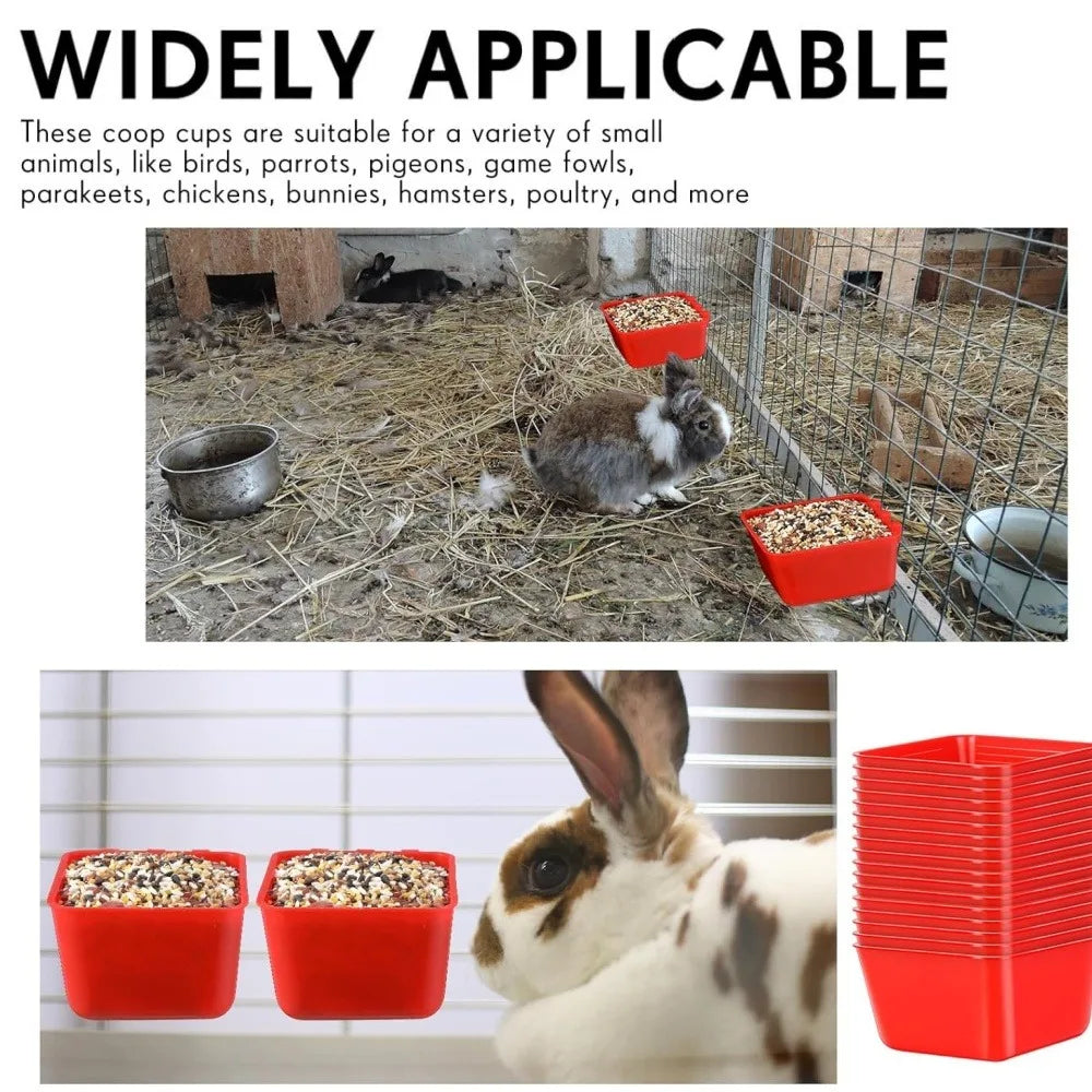 Hanging Plastic Chicken Coop Feeder & Drinking Bowl – 6 Pack Poultry Feeder Bowl Qme