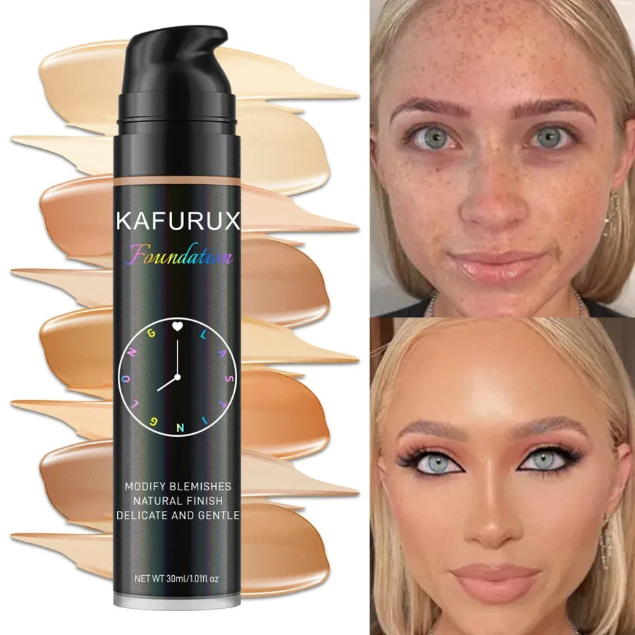 Waterproof Liquid Foundation & Concealer | 8 Shades, 24Hr Wear Liquid Foundation Qme