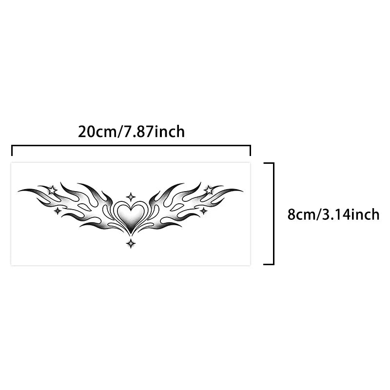 Flaming Heart Waterproof Temporary Tattoo Sticker for Women Temporary Tattoo Sticker Qme BG-067