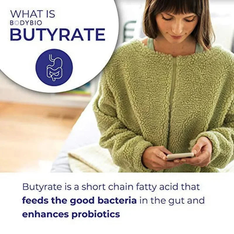 Sodium Butyrate Supplement – Non-GMO SCFA, 60 Capsules Digestive Supplement Qst
