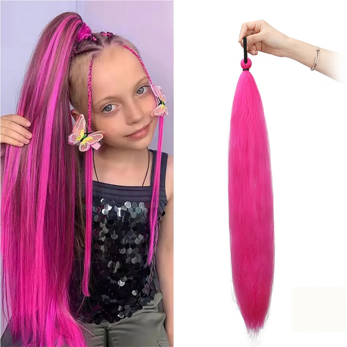 Synthetic Braided Ponytail Extension with Elastic Band Braided Ponytail Extension Qme