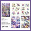 Large Aesthetic Flower PET Stickers – DIY Scrapbooking 4-Pack Decorative Stickers Qme F