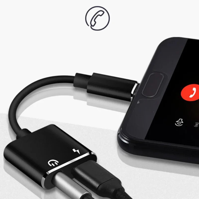 USB-C 2-in-1 Adapter – Listen & Charge at the Same Time USB-C Audio Adapter Qme