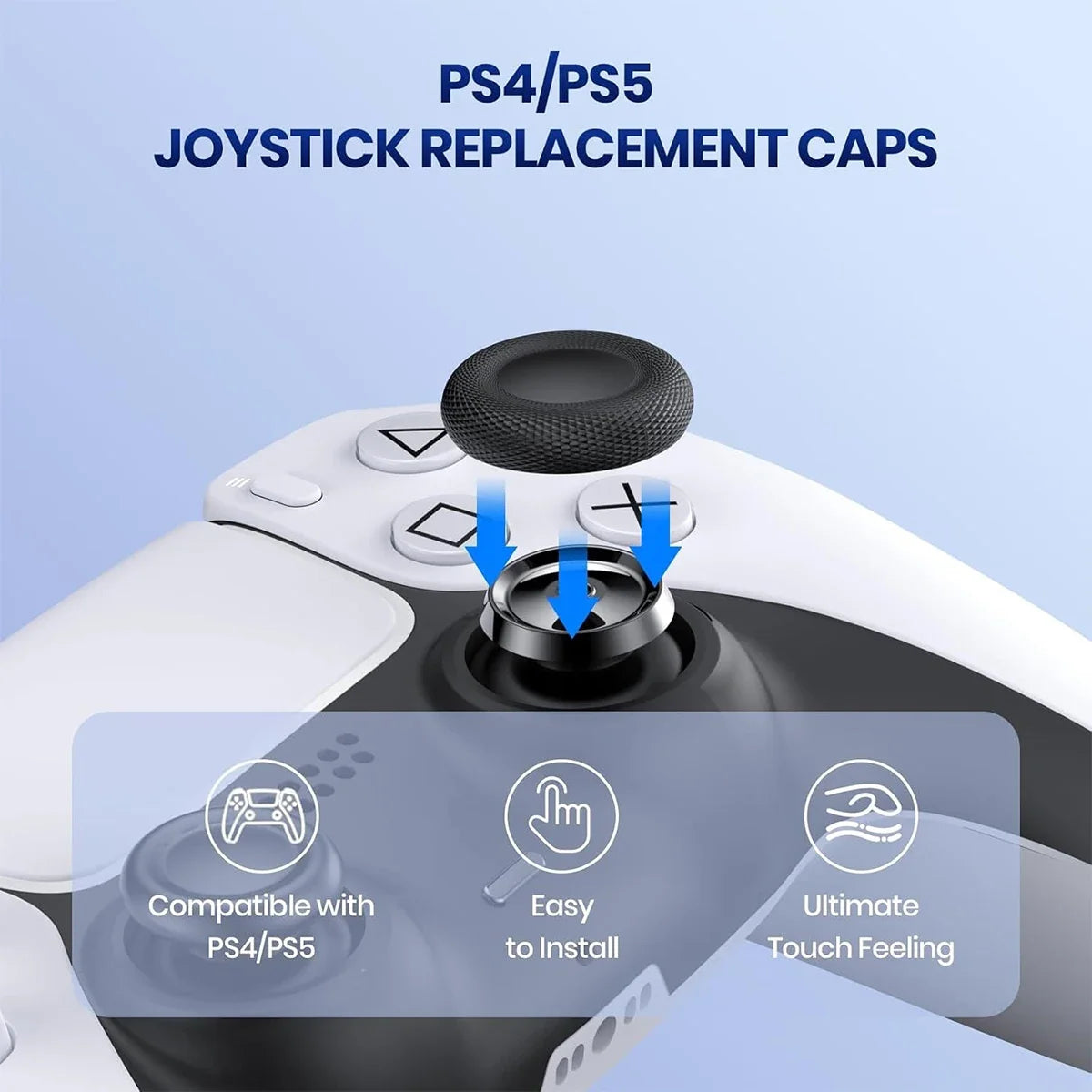 10 Silicone Thumb Grips for PS5 & PS4 Controllers – 5 Colors Controller Thumb Grips Qme