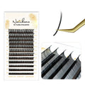 NATUHANA Wet Wispy Manga Eyelash Extensions | Easy Grafting False Eyelash Extensions Qme Black & Silver D 0.07mm|15mm