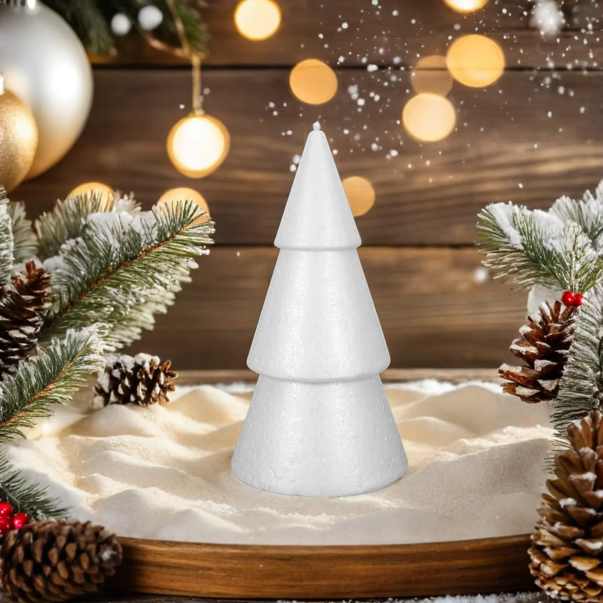 White Polystyrene Foam Cones for Christmas DIY Crafts – 6pcs Foam Craft Cones Qme