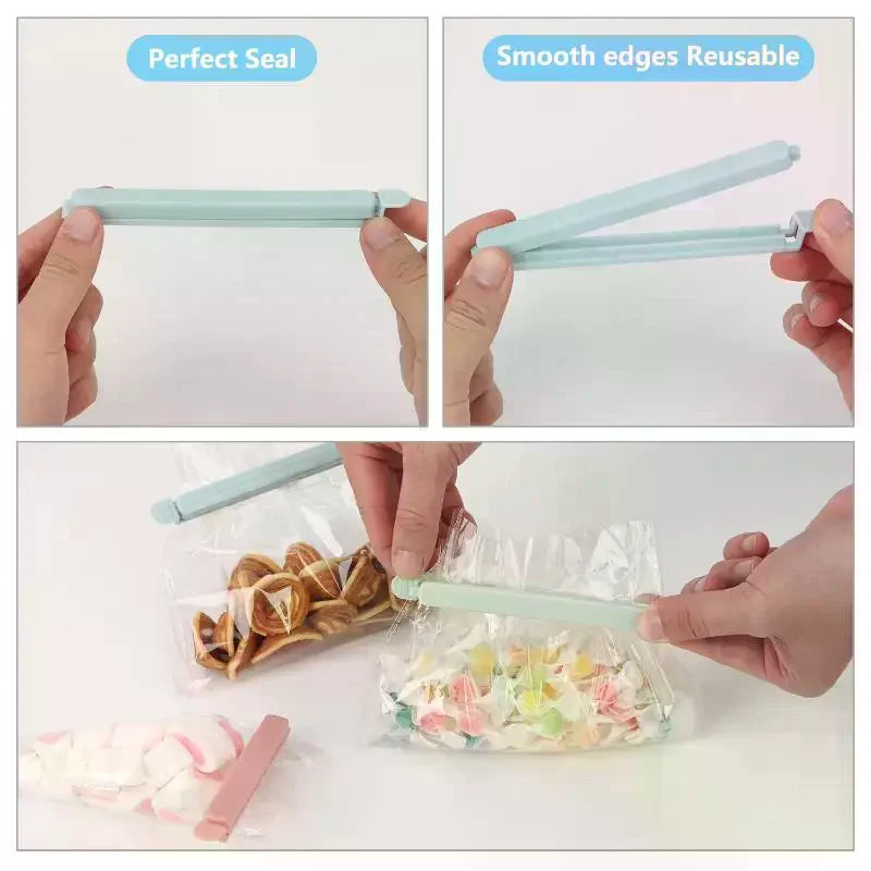 Colorful Plastic Food Bag Sealing Clips – 10pcs Kitchen Food Bag Clips Qme