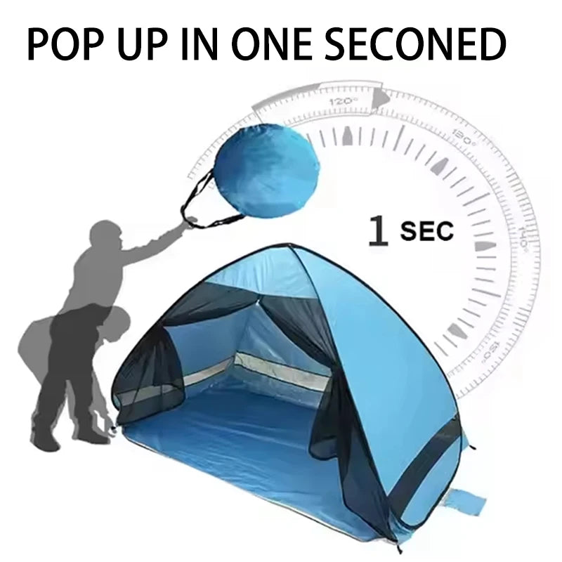 Auto Pop-Up Camping Tent – Mosquito Proof Beach & Hiking Pop-Up Camping Tent Qst