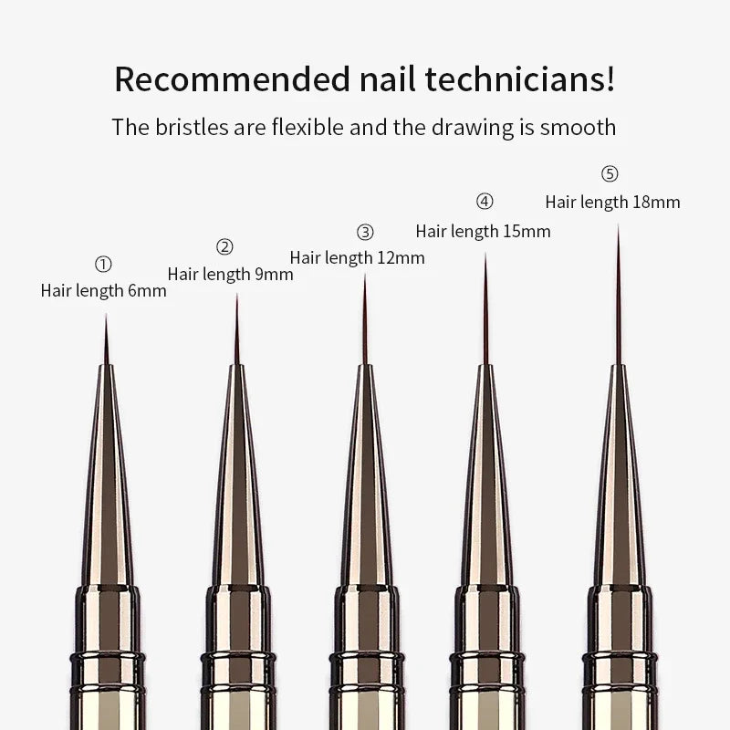 Nail Art Liner Brushes Set – Striping & Detail Drawing Pens Nail Art Brush Set Qme