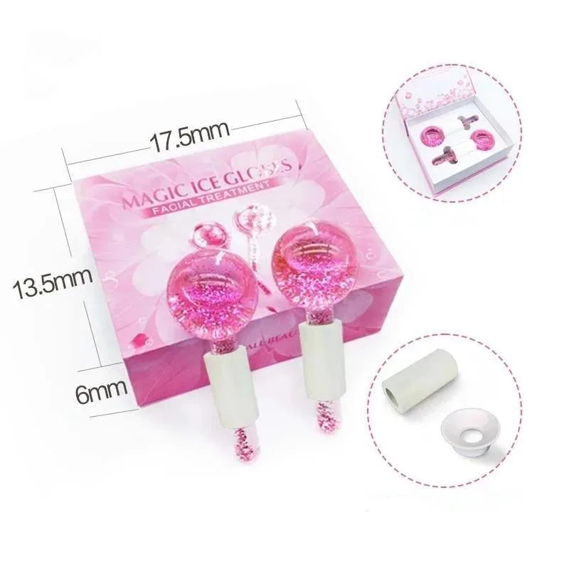 Crystal Ice Facial Cooling Massage Balls – Glass Skincare Tool Facial Massage Tool Qme
