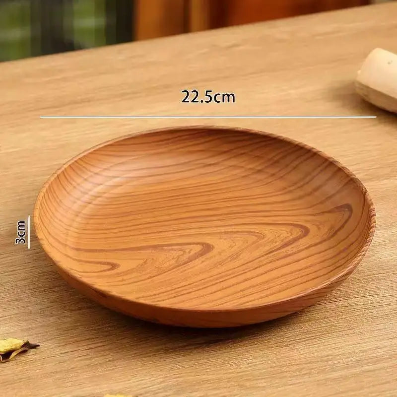 Japanese Wood Grain Serving Tray – PP Plastic Tea Tray Serving Tray Qme A2