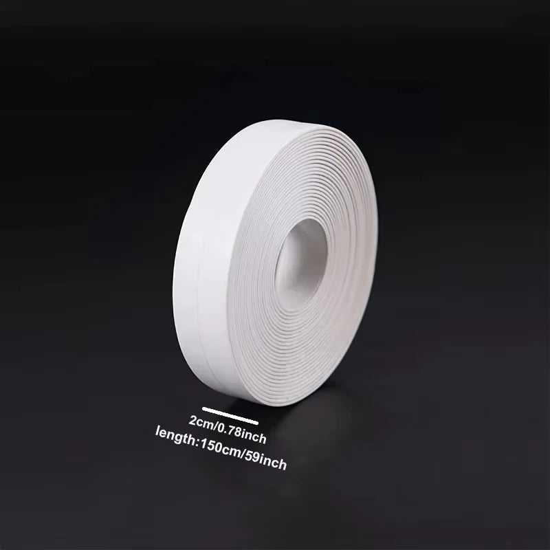 PVC Self-Adhesive Caulk Strip Tape – Bathroom & Kitchen 2 Rolls Caulk Sealing Strip Qme