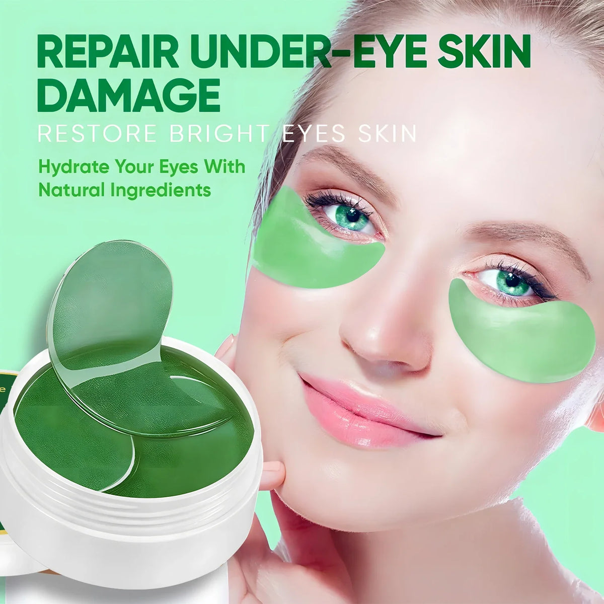 Seaweed Eye Mask with Collagen & Hyaluronic Acid | Firm & Smooth Eye Sheet Mask Qme