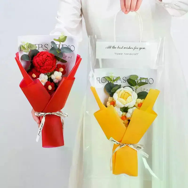 Rose & Sunflower Artificial Flower Bouquet – 9 Colors Artificial Flower Bouquet Qme