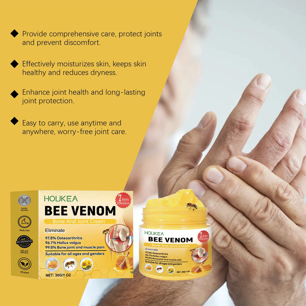 HOUKEA Bee Venom Joint & Bone Care Cream 30g – Soothing Body Body Care Cream Qst