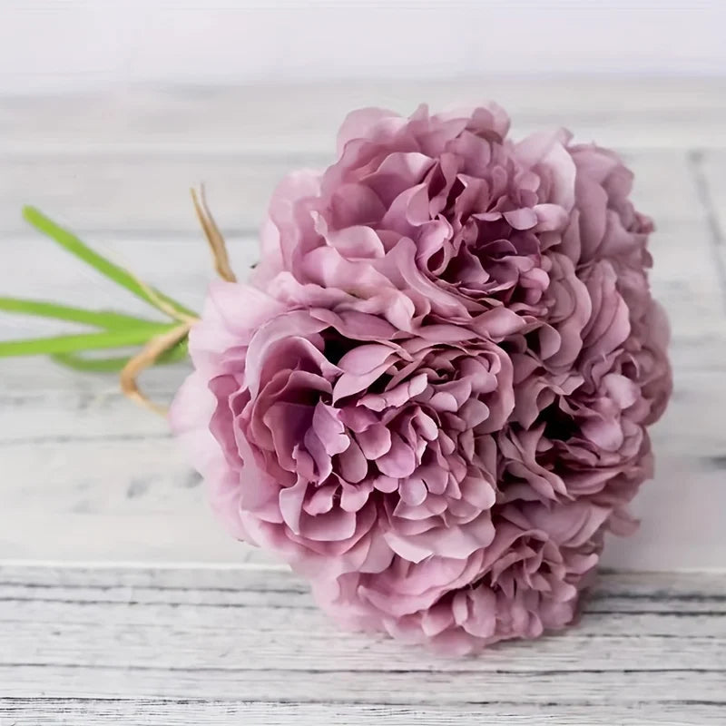 5-Pack Artificial Peony Bouquet for Wedding & Party Décor Artificial Flower Bouquet Qme Pink