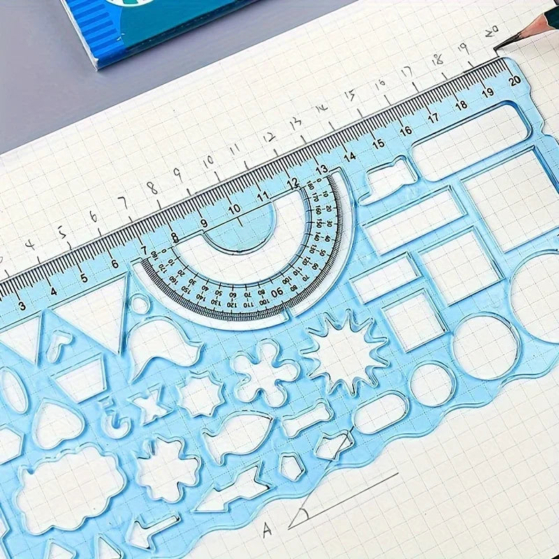 Multifunctional Geometric Ruler Set – Drawing & Crafting Tool Geometric Ruler Set Qme