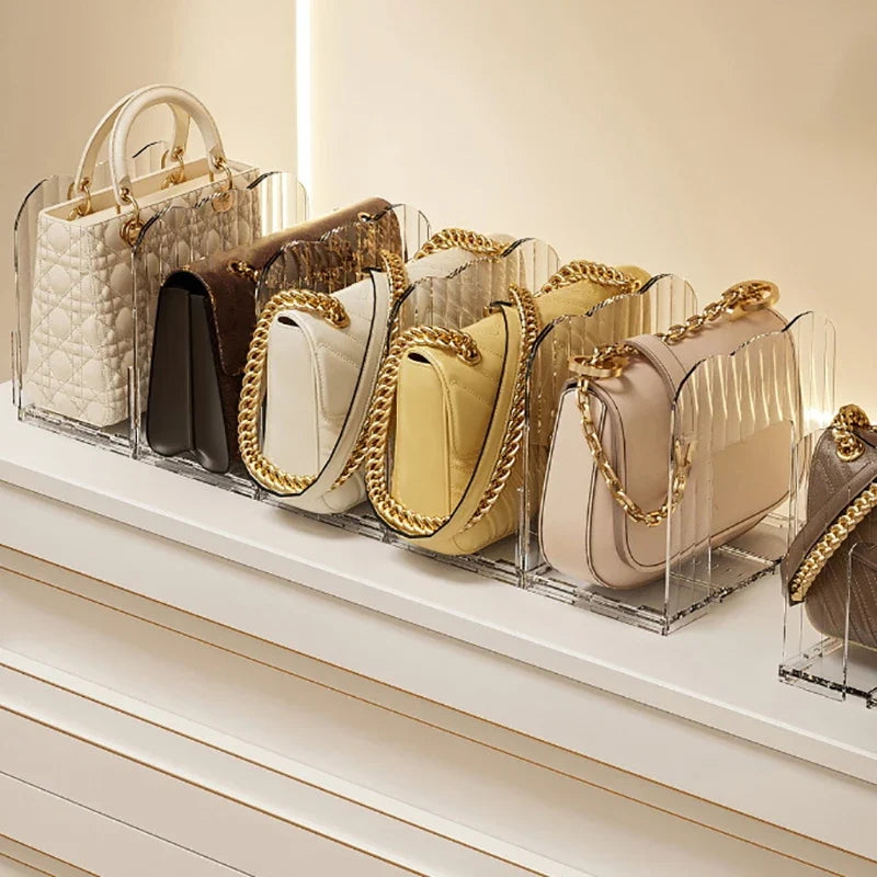 Transparent Handbag Storage Rack | Closet Organizer & Divider Closet Bag Organizer Qme