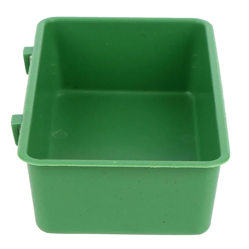 Small Plastic Parrot Bird Bath Tub & Food Bowl Feeder – Green Bird Bath Feeder Qme