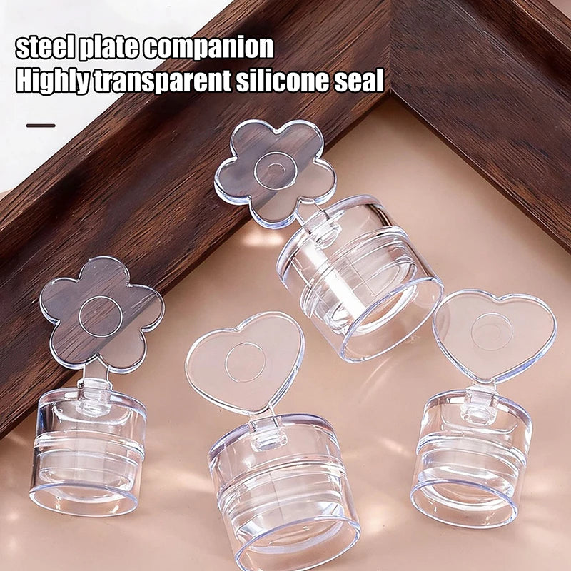 Silicone Jelly Nail Stamper with Scraper – French & Floral Art Nail Art Stamper Qst