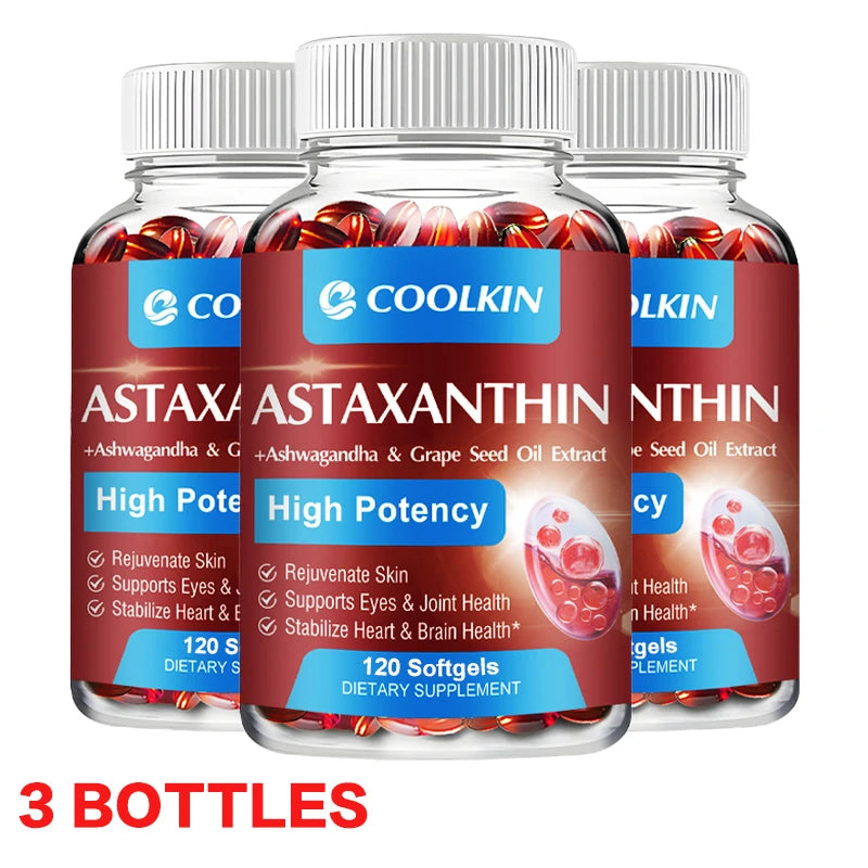 Astaxanthin 24mg Softgels – Skin, Eye & Joint Antioxidant Antioxidant Supplement Qst 3 bottles 120 Capsules