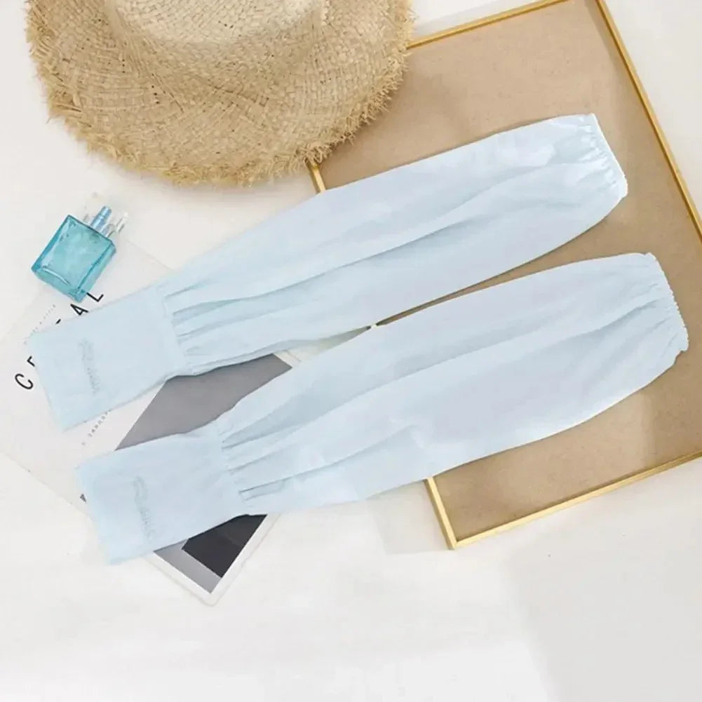 Women's UV Ice Silk Arm Sleeves – Long Sun Cover for Driving UV Arm Sleeves Qme