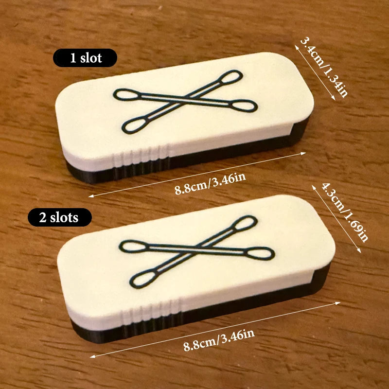 Mini Sliding Cotton Swab Storage Box – Portable Travel Case Swab Storage Case Qst