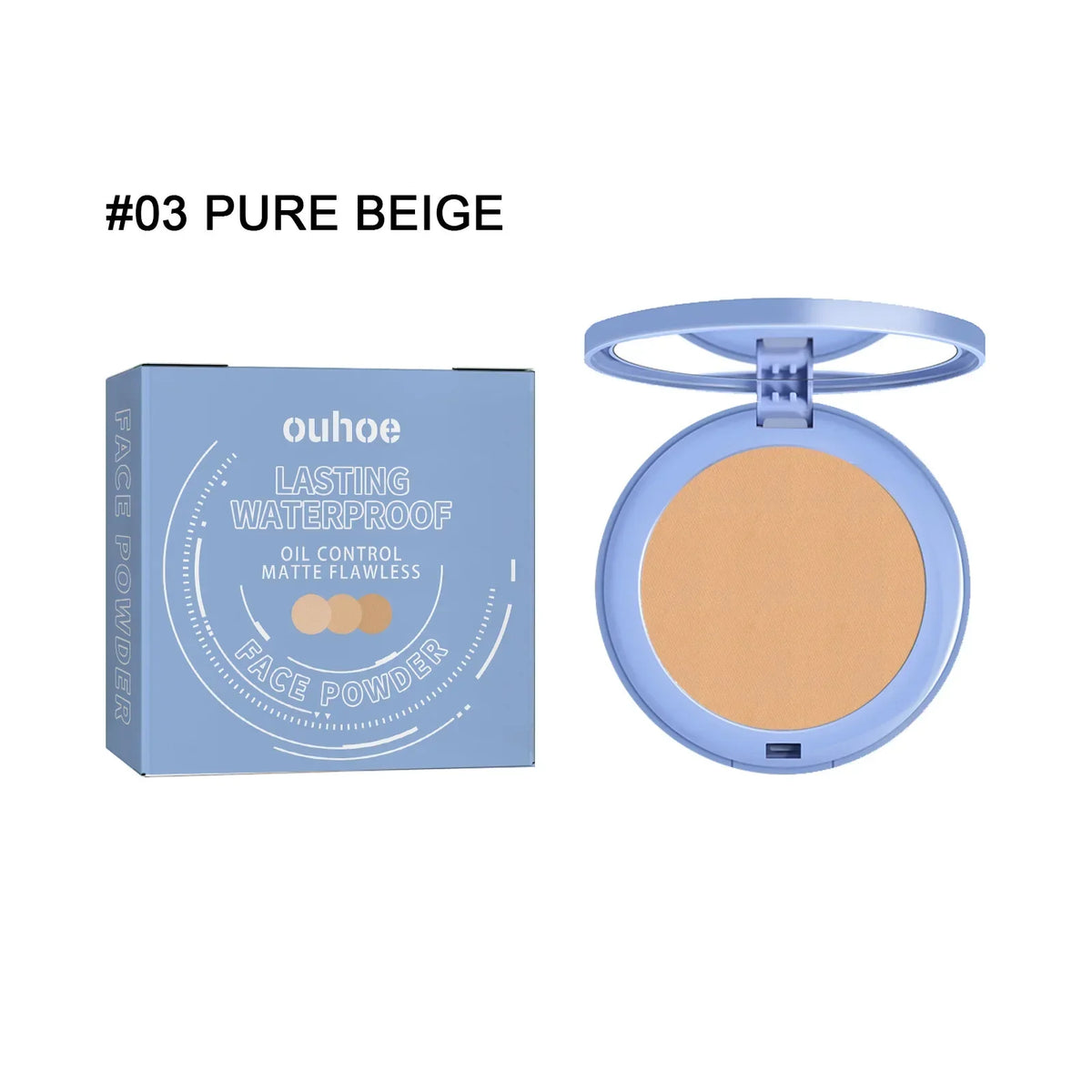 Qme Face Setting Pressed Powder – Oil Control & Waterproof Setting Pressed Powder Qme pure beige