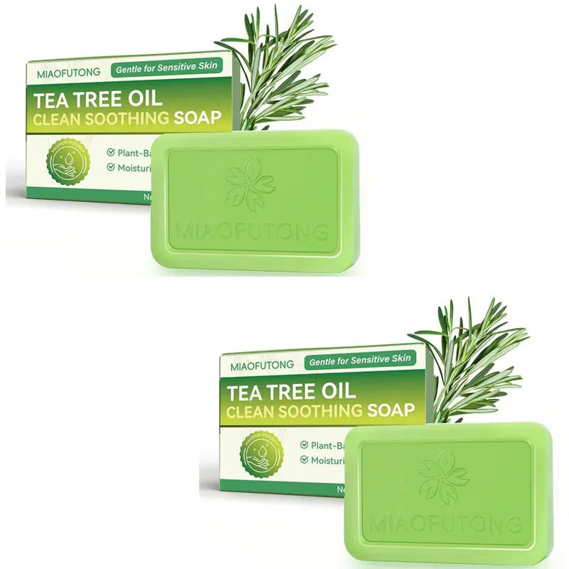Tea Tree Oil Exfoliating Soap Bar | Deep Cleansing & Gentle Care Exfoliating Soap Bar Qme 2pcs