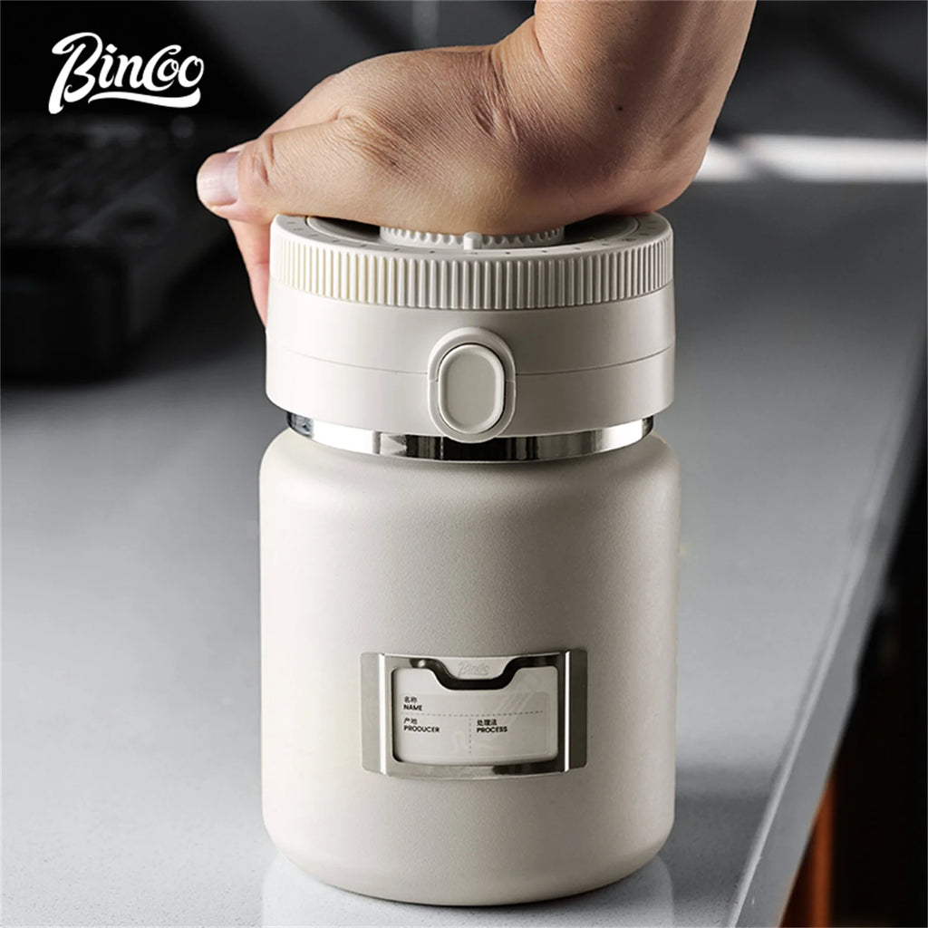 Bincoo 1000ML Vacuum Sealed Coffee Bean Storage Jar | Stainless Coffee Storage Canister Qst