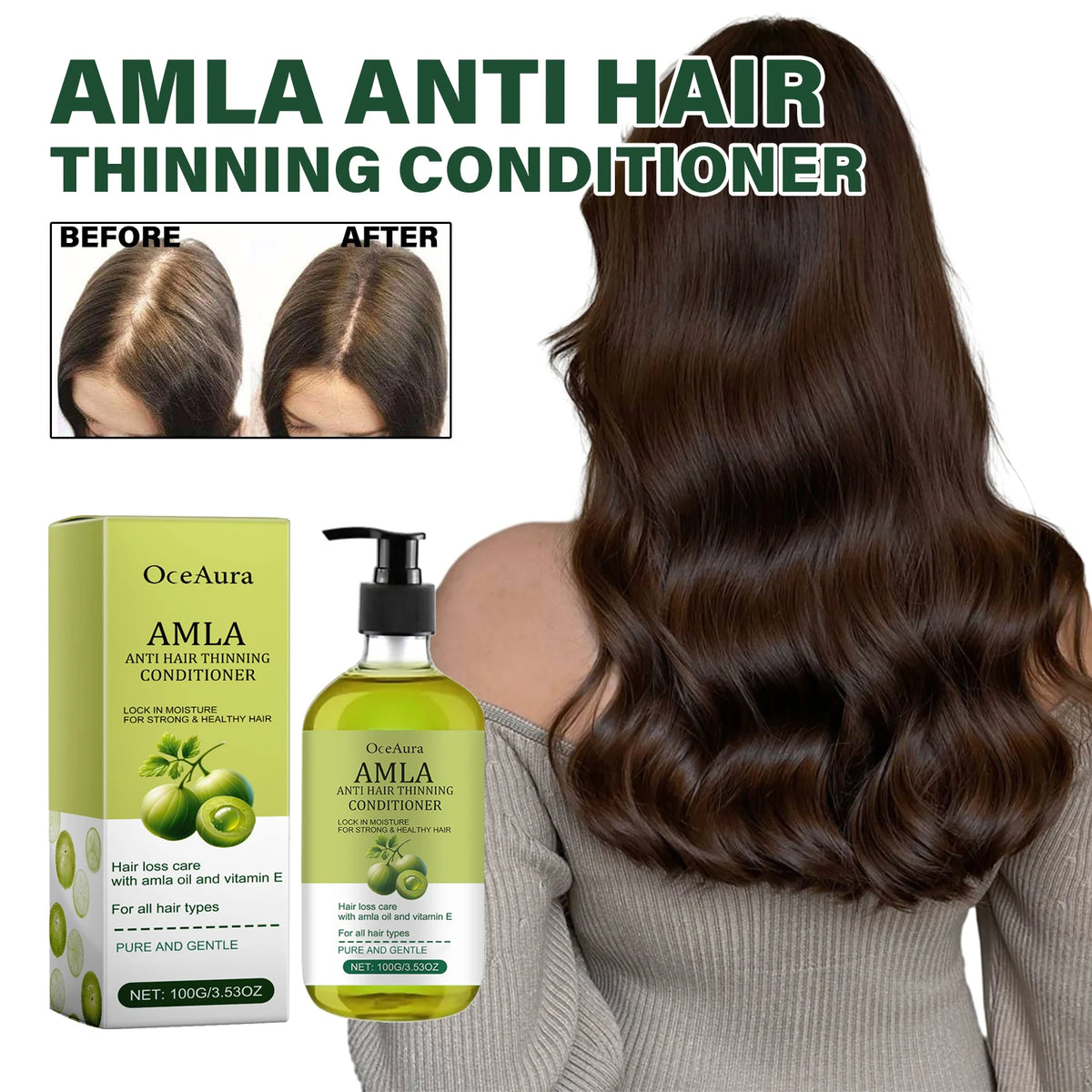 OceAura Amla Oil Hair Conditioner – Smoothing & Nourishing Hair Conditioner Qst