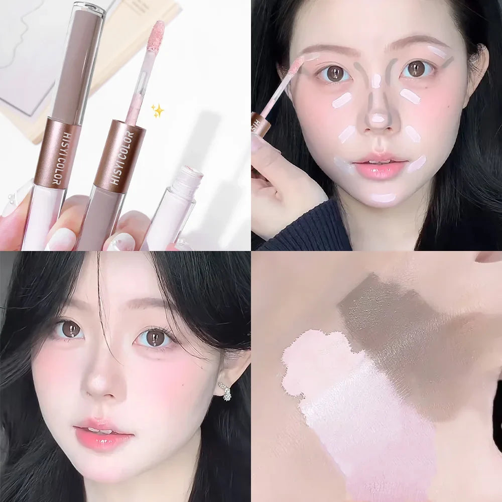 Double-Ended Highlight & Contour Stick – 3D Lifting Makeup Highlight Contour Stick Qme Color 01