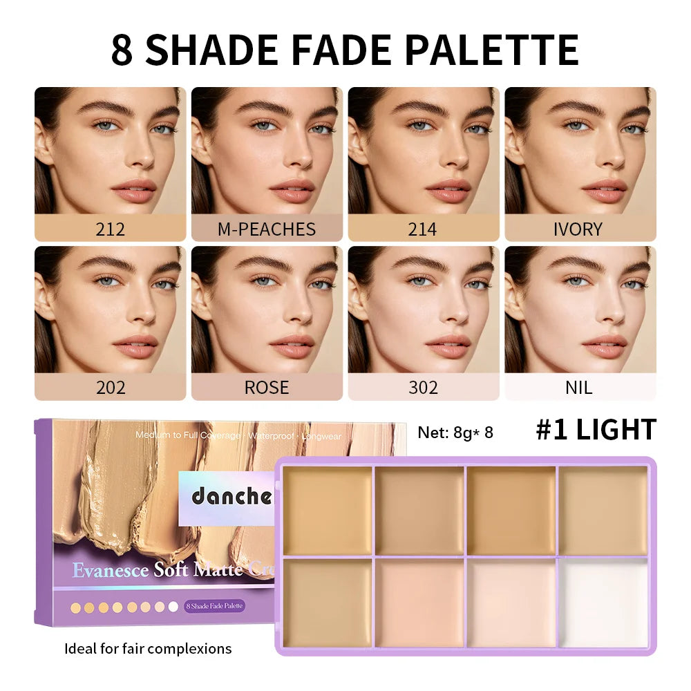 Multi-Shade Concealer Palette – Waterproof Matte Cream Concealer Palette Qst 01