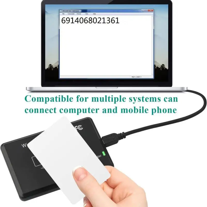 Dual-Frequency RFID Reader 125kHz 13.56MHz USB Card Scanner RFID Card Reader Qme
