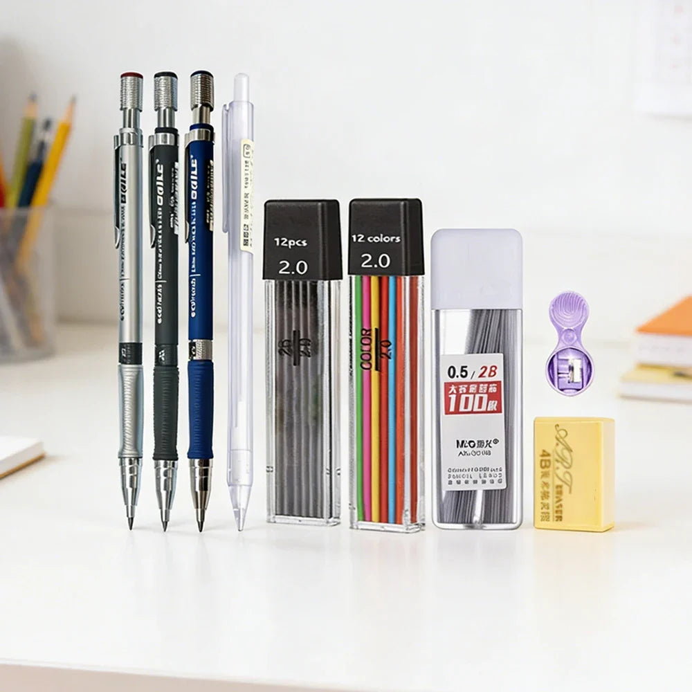 2B Mechanical Pencil 2.0mm Lead Refill – Writing & Sketching Mechanical Pencil Qme