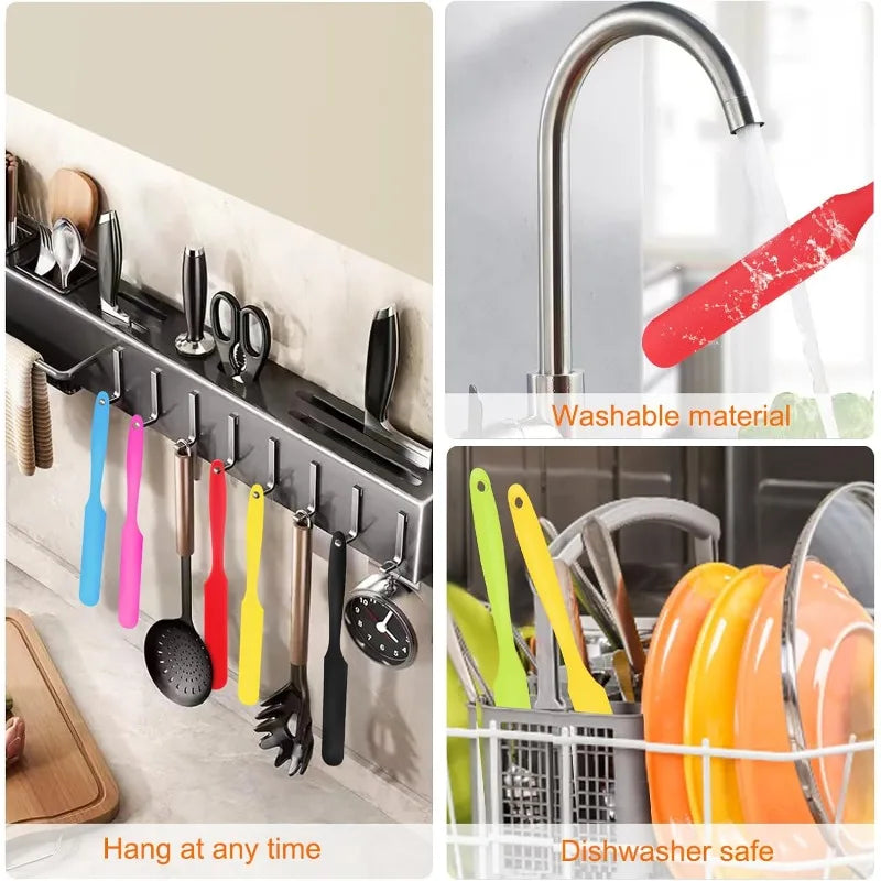 Silicone Long Spatula & Cream Knife – Non-Stick Cake Tool Baking Spatula Qme