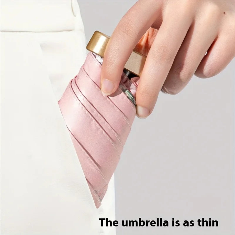 Oil Painting Women's Parasol – Light Compact Folding Umbrella Folding Parasol Umbrella Qst