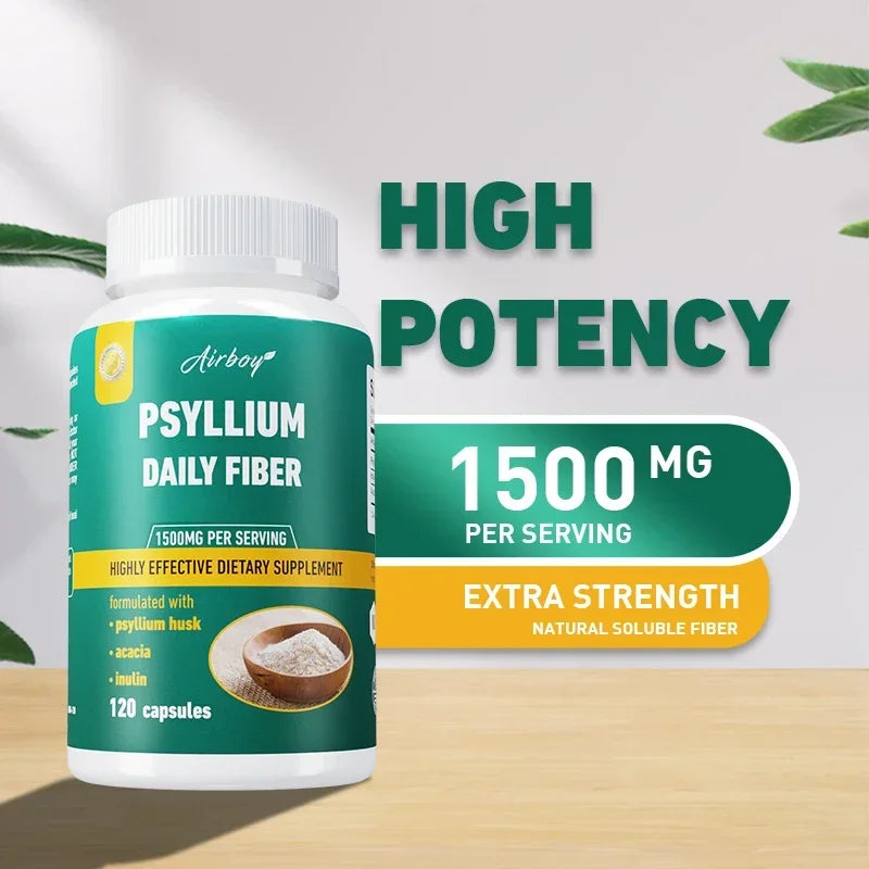 Psyllium Husk Capsules with Inulin & Acacia | Soluble Fiber Fiber Supplement Qst