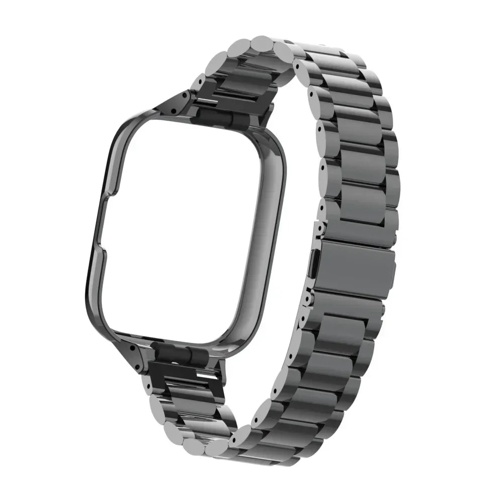 Stainless Steel Magnetic Loop Strap for Redmi Watch 3 Active Smartwatch Band Qme Black Redmi Watch 3 Active