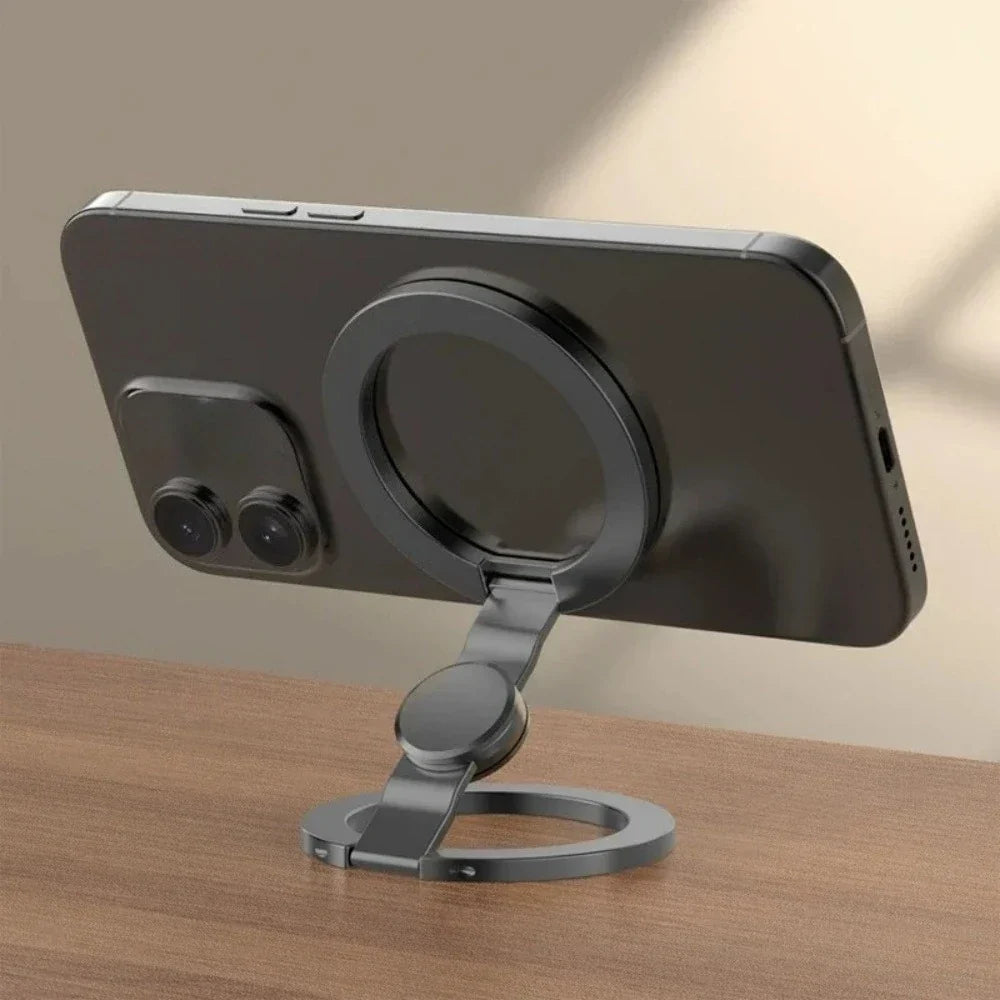 Foldable Magnetic Phone Stand Holder – iPhone 17 16 15 14 13 Magnetic Phone Stand Qme black
