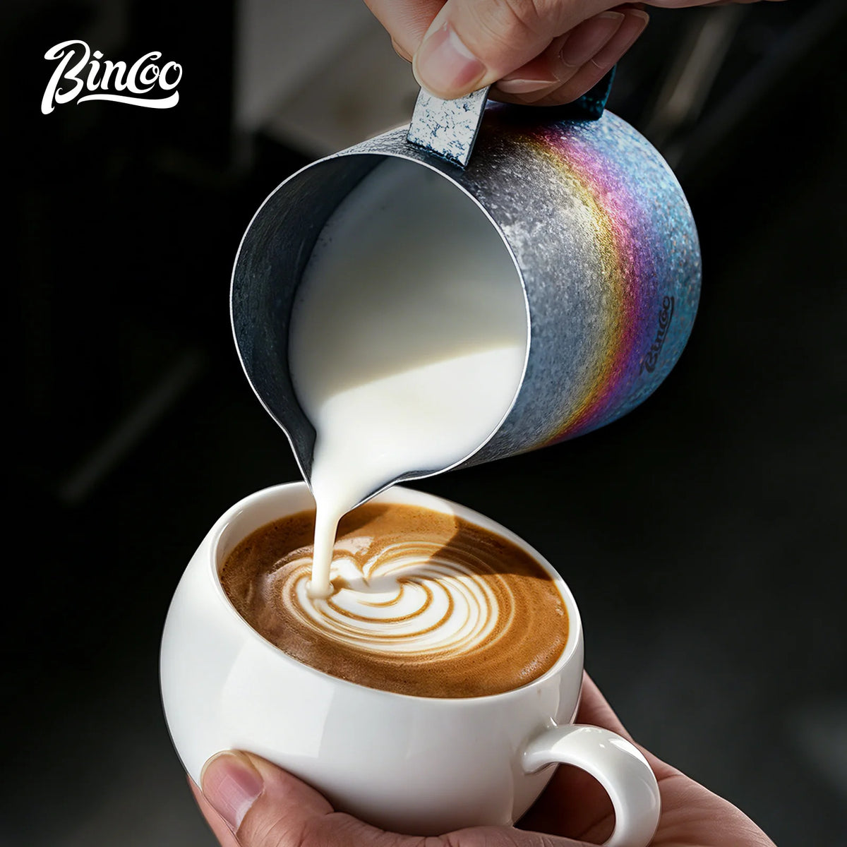 Bincoo Pure Titanium Milk Frothing Pitcher – Latte Art Jug Milk Frothing Pitcher Qst