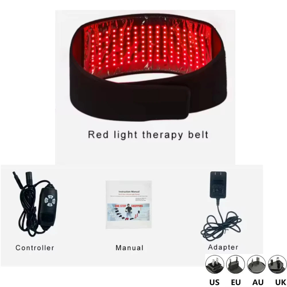 Red Light Therapy Belt 660nm 850nm – Infrared Wrap w/ Vibration Light Therapy Belt Qst Therapy pad